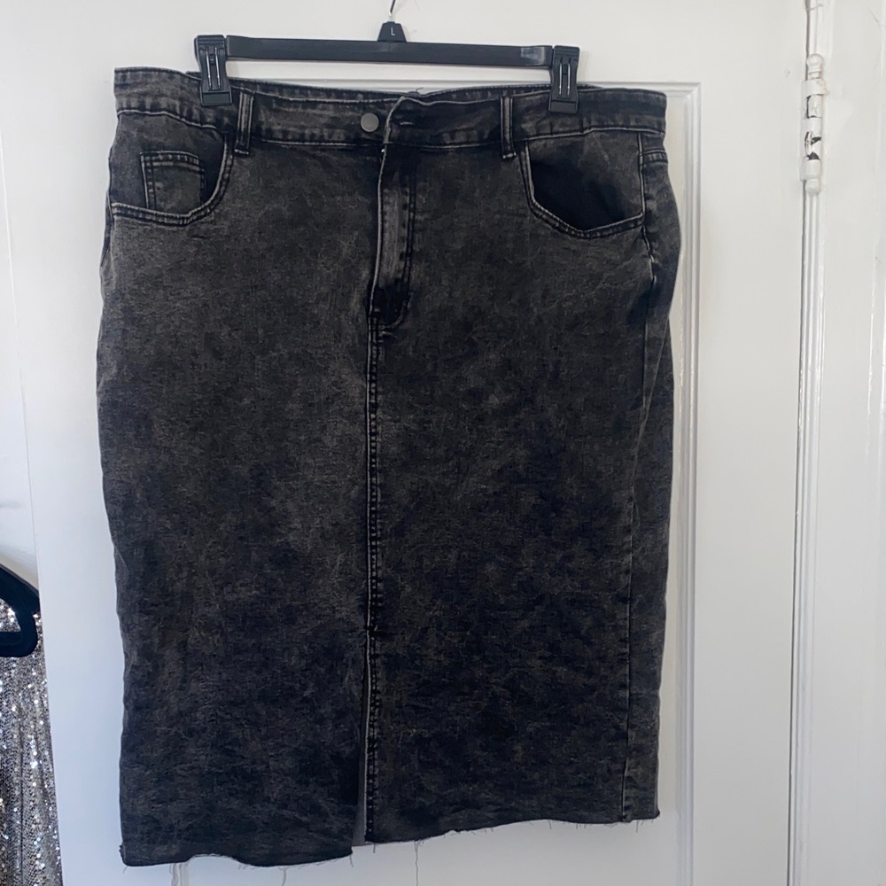 Black Denim Skirt